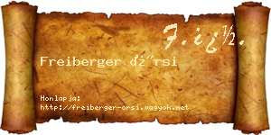 Freiberger Örsi névjegykártya